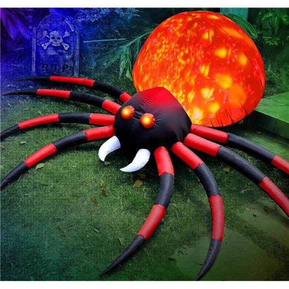 8 FT Halloween Inflatable Spider, Giant Crawling Spider with LED Flame, Large - Picture 1 of 6